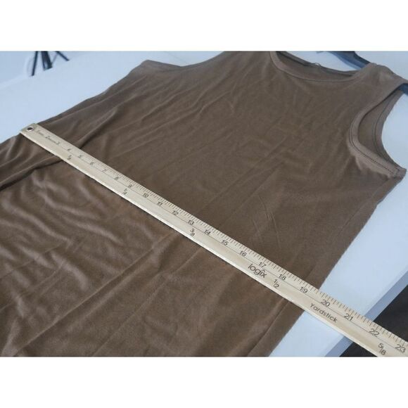 Women's Coffee Curved-Hem Hi-Low Sleeveless Shirt Dress - Picture 5 of 8